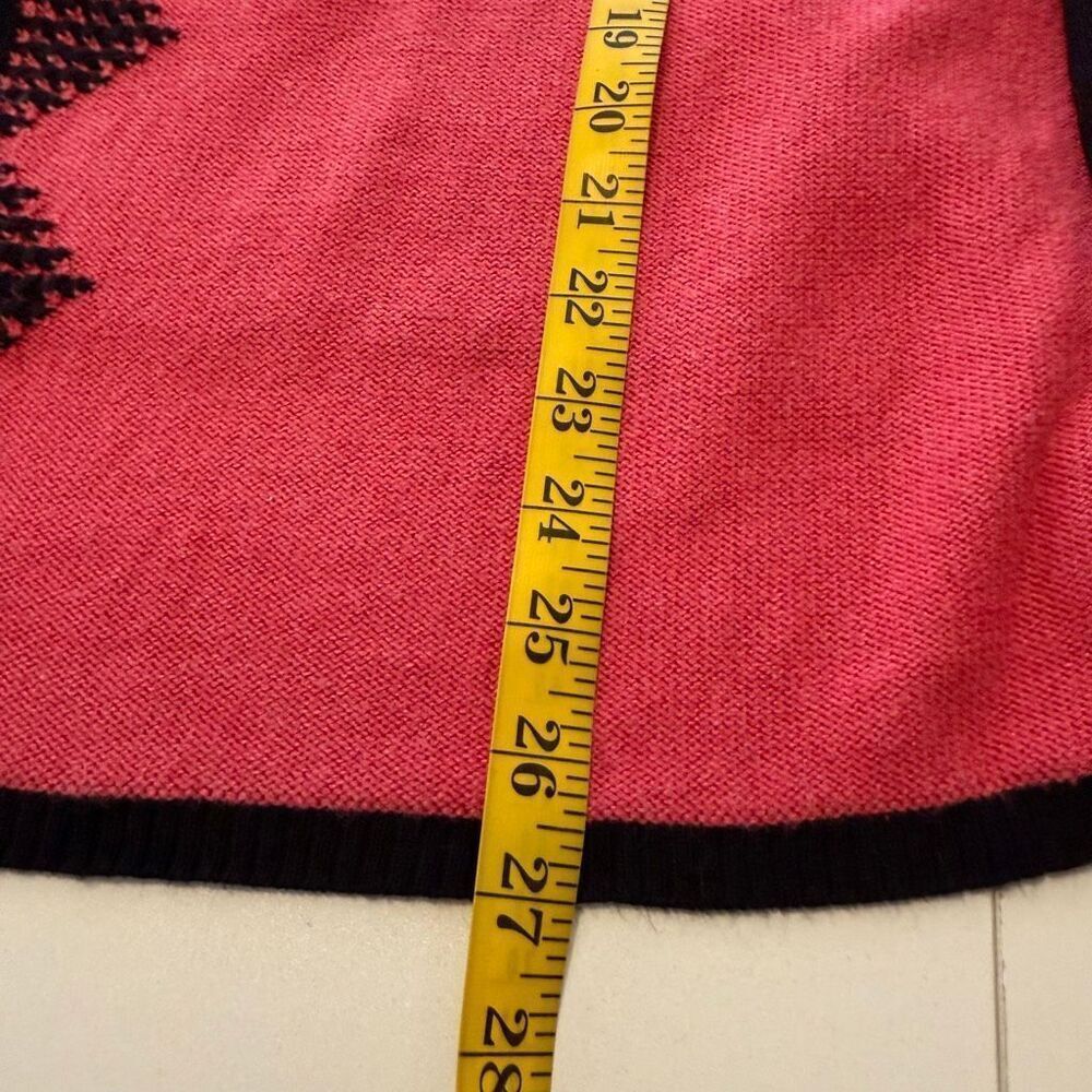 Nic+Zoe Outer Angle Strawberry Pink & Black Preppy Pull Over Sweater Size L - Picture 13 of 13